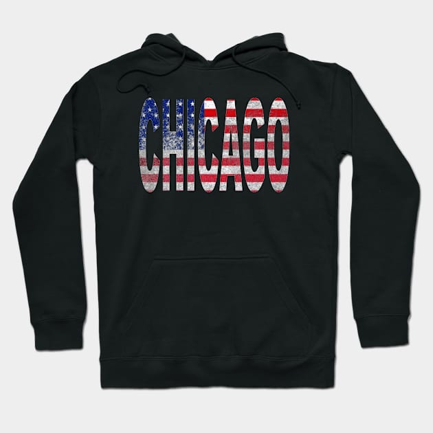 CHICAGO AMERICAN FLAG Hoodie by DESIGNBOOK